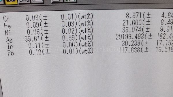 銀溶解物分析結果01