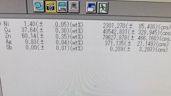 1kgなかった銀コインの分析結果（やはり銀ではない）