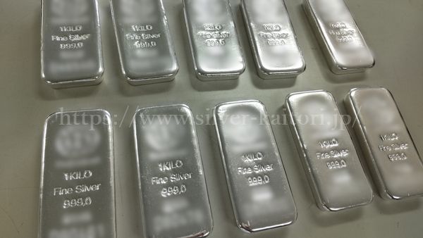 1kgの銀地金10本